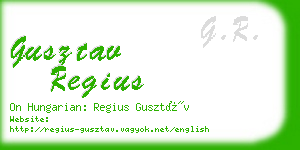 gusztav regius business card